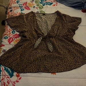Cheetah print dress shirt size 2x
